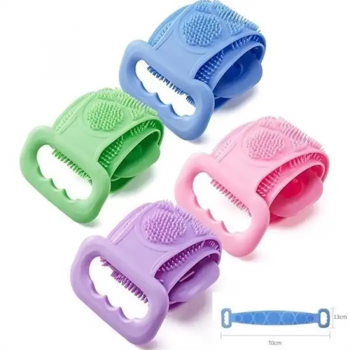 New Çift Taraflı Banyo Hamam Lifi Silikon Masajlı Yumuşak Duş Lifi Uzun Ömürlü Hazır Banyo Keses