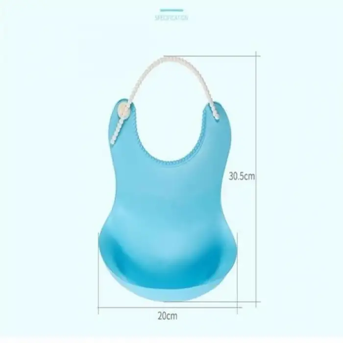 New Çocuk Bebek Mama Önlüğü Dökülme Engelleyici Bükülebilir Mavi