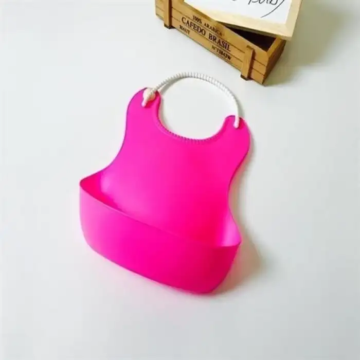 New Çocuk Bebek Mama Önlüğü Dökülme Engelleyici Bükülebilir Pembe