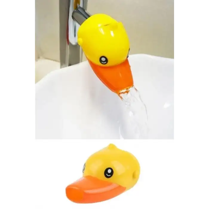 New Çocuklar İçin Eğitici ve Güvenli Musluk Uzatıcı Genişletici Başlık Aparatı Ördek Figürlü