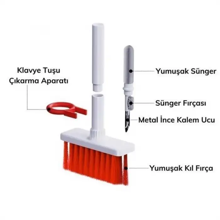 New Çok Amaçlı Kırmızı Hassas Fırça Başlıklı  Bilgisayar Laptop Temizleme Fırçası