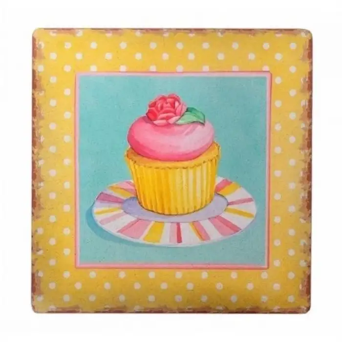 New Decotown Duvar Panosu 40*40 Cup Cake Muffin Motifli Duvar Süsü