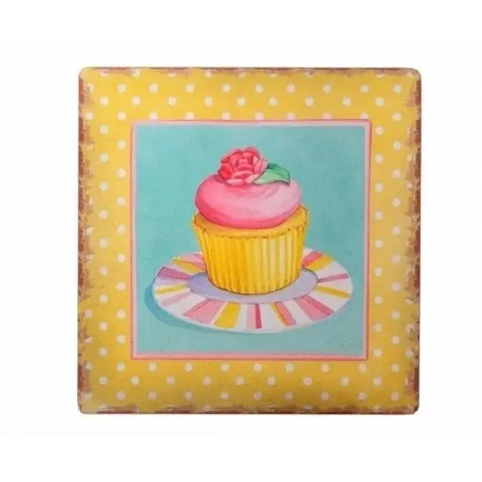 New Decotown Duvar Panosu 40*40 Cup Cake Muffin Motifli Duvar Süsü