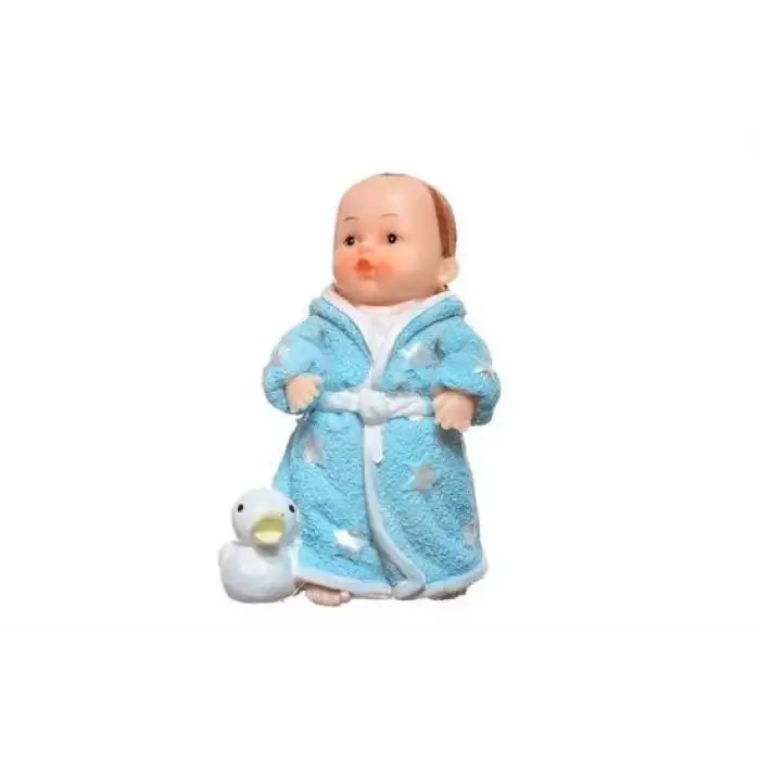New Decotown Hediyelik Sevimli Mavi Bebek Biblo Polyester Süs Eşyası