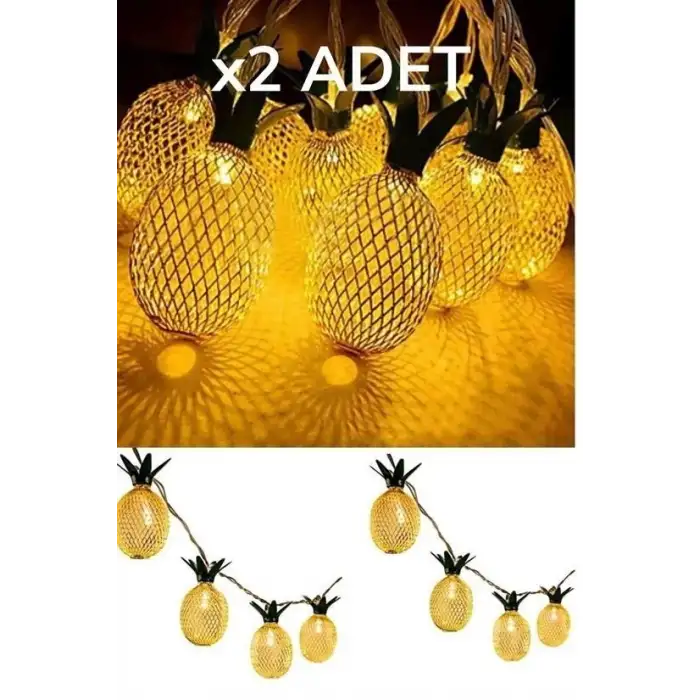 New Dekoratif Pilli Pineapple Ananas Pilli Şerit Led Işık (1 Metre)