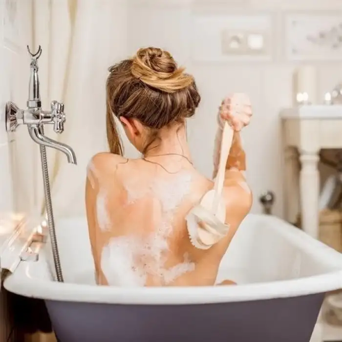 New Doğal At Kılı Selülit Karşıtı Sapı Çıkabilen Ahşap Banyo Fırçası