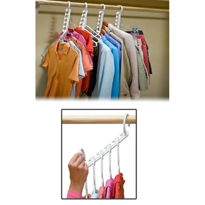 New Dolap İçi Elbise Düzenleyici Askı Sihirbazı Organizer Aparat