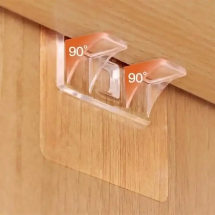 New Dolap İçi Raflar İçin 4lü Plastik Güçlü Yapışkanlı Raf Destek Aparatı