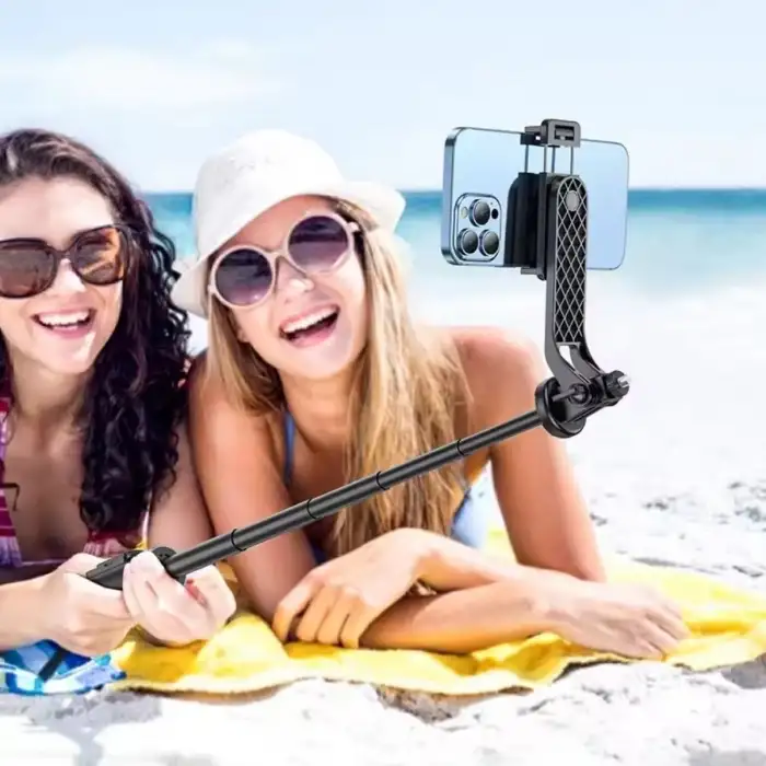 New Fotoğraf Makinası ve Telefon Takılabilen 2si 1 Arada 2.2m Uzayan Selfie Çubuğu Kumandalı Tripod