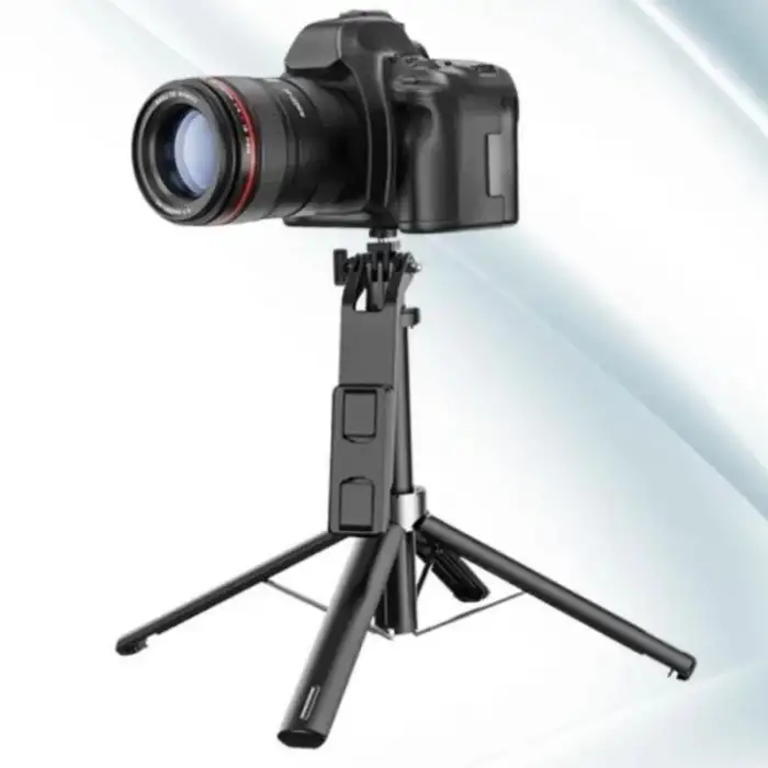 New Fotoğraf Makinası ve Telefon Takılabilen 2si 1 Arada 2.2m Uzayan Selfie Çubuğu Kumandalı Tripod