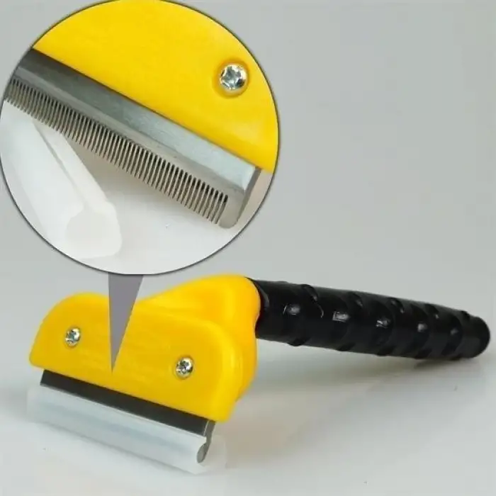 New Fubminator Kedi Köpek Tüy Toplama Tarağı  Kaşıma Aparatı 4,5 Cm