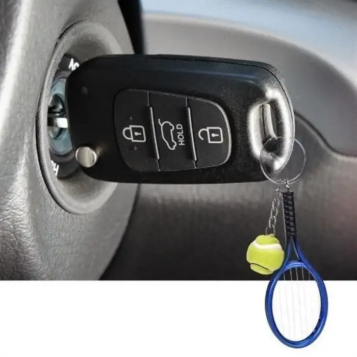 New Gerçekçi Tenis Raketi Tasarımlı Şık Anahtarlık Kolye Çanta Süsü Tennis Keychain