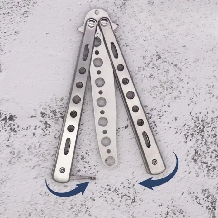 New Gri Katlanabilir Paslanmaz Çelik Kelebek Bıçak Tarak Sakal Bıyık Fırçası Profesyonel Saç Kesimi İçin Tarak