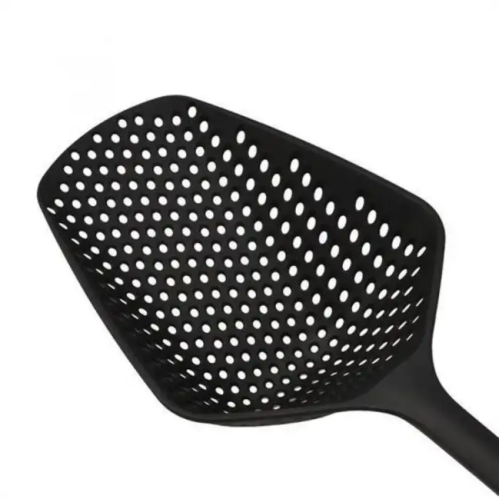 New Isıya Dayanıklı Plastik Süzgeçli Kızartma ve Sebze Haşlama Kepçesi