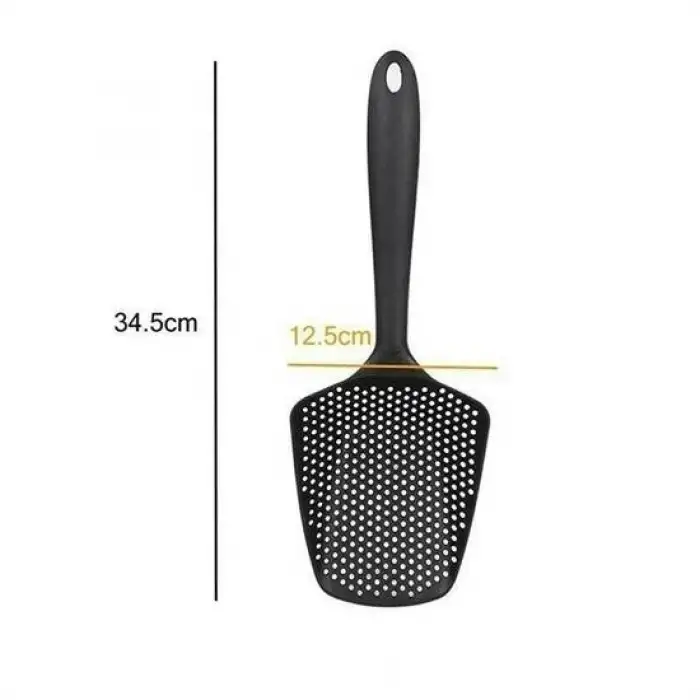 New Isıya Dayanıklı Plastik Süzgeçli Kızartma ve Sebze Haşlama Kepçesi