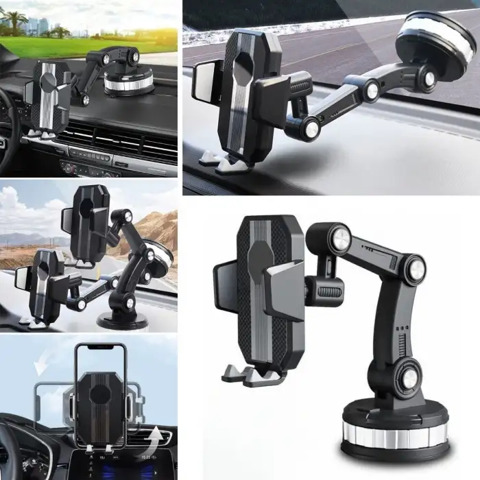 New Jel Vantuzlu Cama Takılabilen Güçlü 360 Derece Dönebilen Ayarlanabilir Araç Içi Vantuzlu Telefon Tutucu