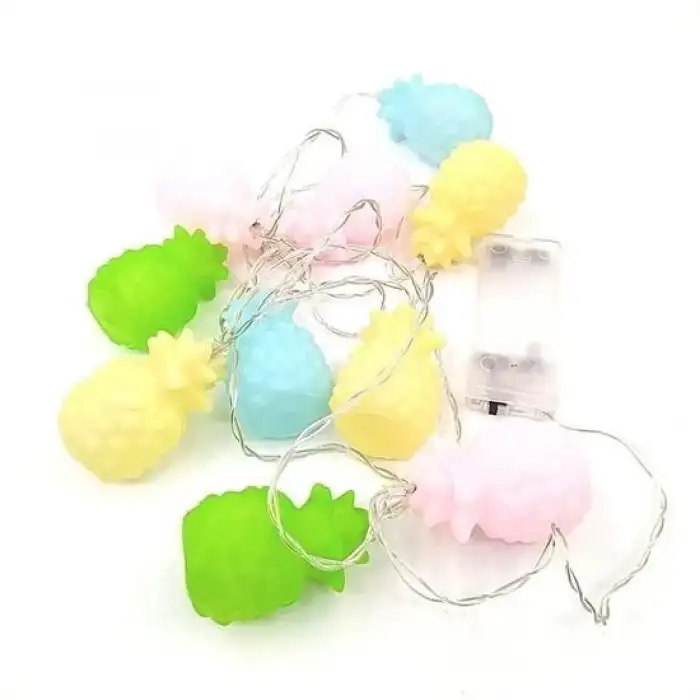 New Karışık Renk Dekoratif Ananas Dolama 10’lu Şerit Led Işık Zinciri