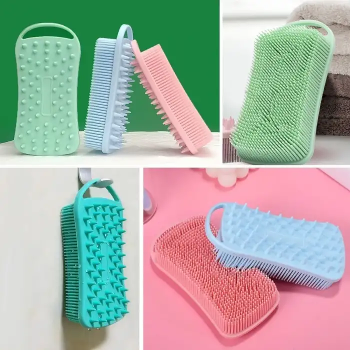 New Kendiliğinden Askılı Peeling ve Masaj Etkili Silikon Banyo Vücut Fırçası