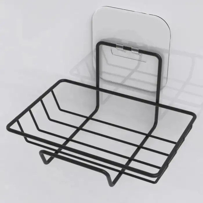 New  Kendiliğinden Yapışkanlı Dekoratif Tekli Sabunluk Siyah