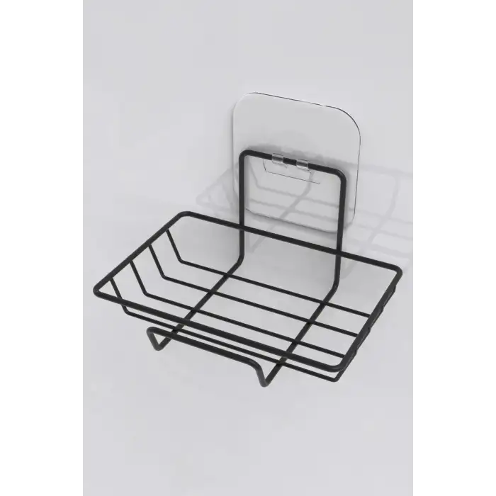 New  Kendiliğinden Yapışkanlı Dekoratif Tekli Sabunluk Siyah