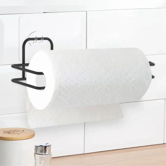 New Kendiliğinden Yapışkanlı Krom Paslanmaz Metal Havlu Kağıtlık Aparatı