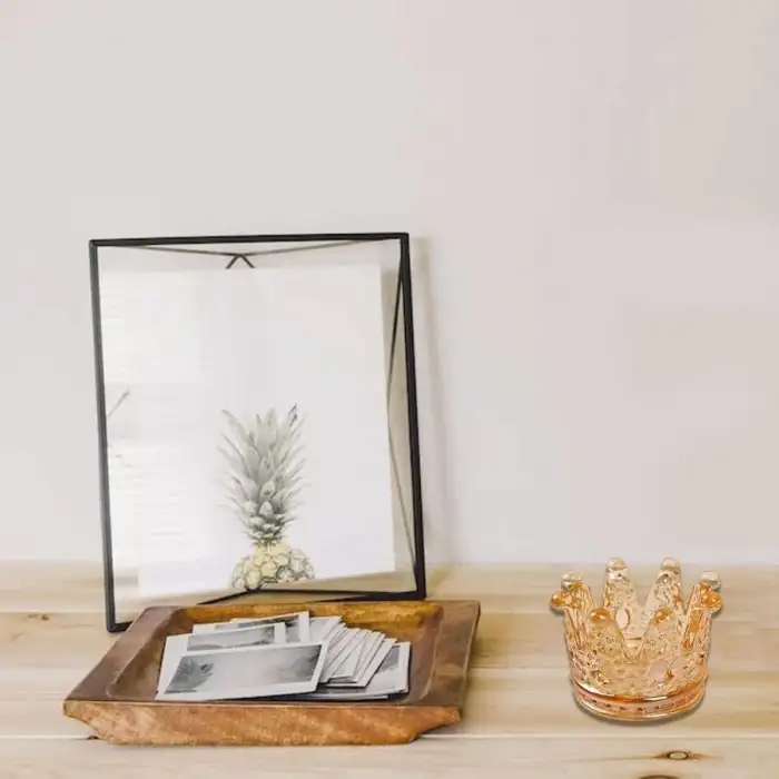 New Kral Tacı Model Mini Mumluk,Küllük,Lokumluk Çok Amaçlı Şeffaf Bronz Cam Kase