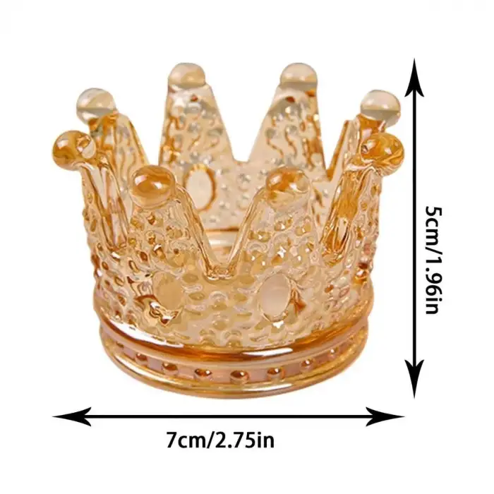 New Kral Tacı Model Mini Mumluk,Küllük,Lokumluk Çok Amaçlı Şeffaf Bronz Cam Kase