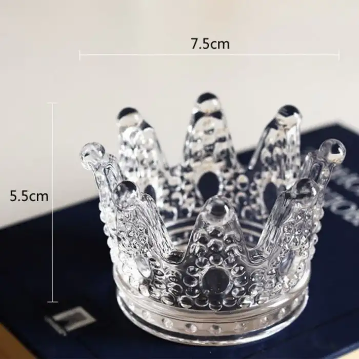 New Kral Tacı Model Mini Mumluk,Küllük,Lokumluk Çok Amaçlı Şeffaf Cam Kase