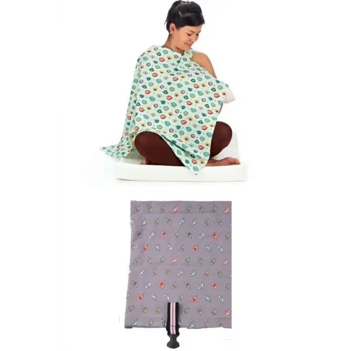 New Kullanışlı Bebek Emzirme Önlüğü Kuş Desenli