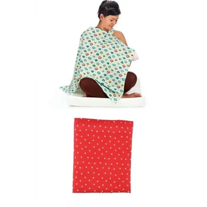 New Kullanışlı Kemerli Yıldız Desenli Bebek Emzirme Önlüğü Örtüsü