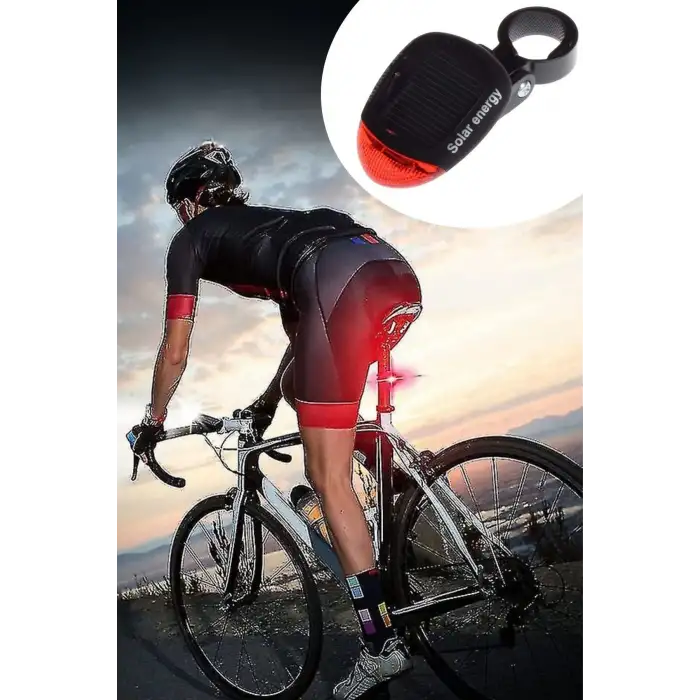 New LED Güneş Enerjisi ile Şarj Edilebilir Bisiklet Kuyruk Lambası Solar Bisiklet Lambası