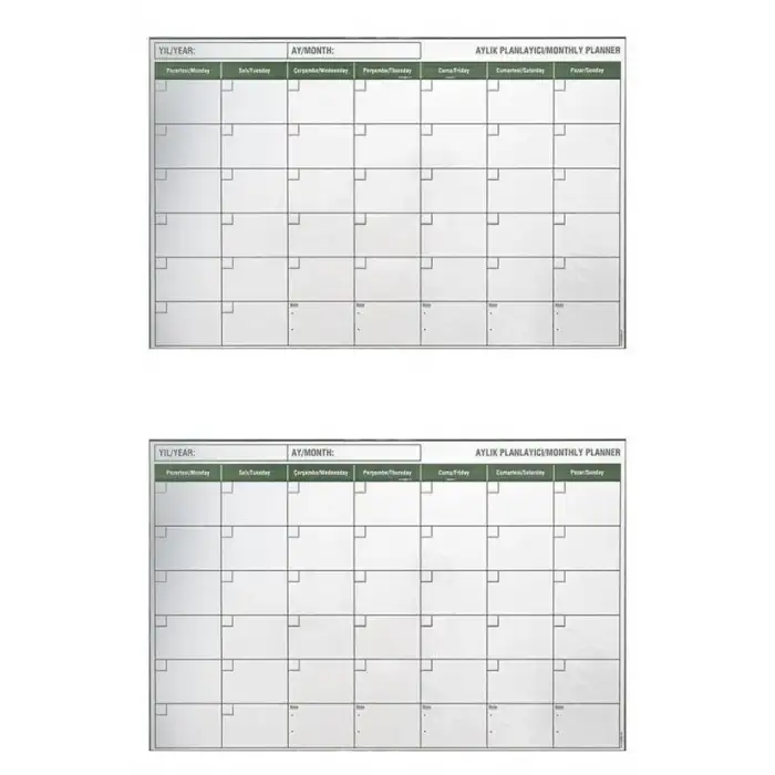 New Manyetik Yapışkanlı Bir Aylık Program Planlayıcı Takvim 85x56 cm