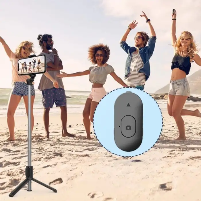 New Masaüstü Tripod Olabilen Telefon Tutuculu Kablosuz Kumandalı Selfie Çubuğu