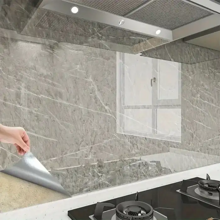 New Mermer Desenli Sticker Folyo Atina Grisi 60CM*5MT