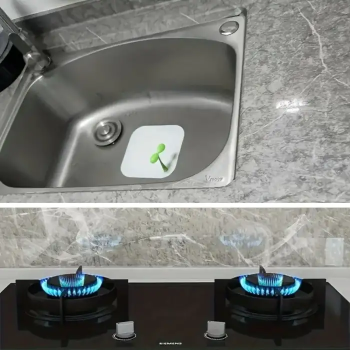 New Mermer Desenli Sticker Folyo Atina Grisi 60CM*5MT