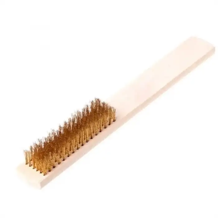 New Metal Telli Fırça Ahşap Saplı Pas Kir Sökme Temizleme Fırçası