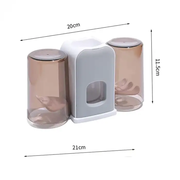 New Montaj Gerektirmeyen Fayansa,Duvara Yapışabilen 2 Kupalı Steril Otomatik Diş Macunluk