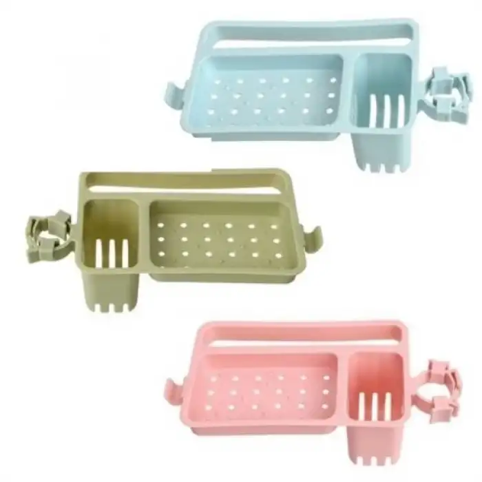 New Musluğa Takılan Sünger Havlu Askılı Sabun Hazneli mutfak Banyo Lavabo Düzenleyici Organizer