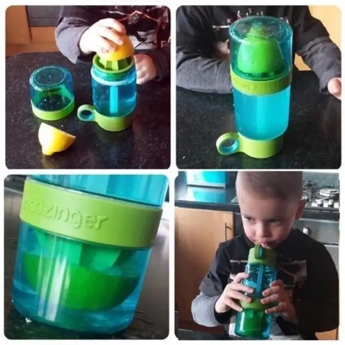 New Narenciye Limon Sıkmalı Pratik Detoks Toksin Atıcı Su Matarası Spor Şişesi