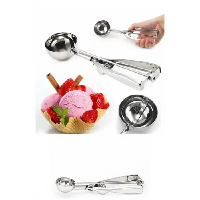 New Paslanmaz Çelik Çek Bırak Yapışmaz Dondurma Top Kaşığı Kepçesi