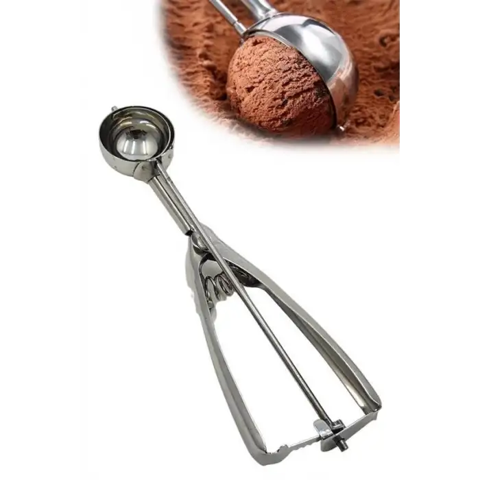 New Paslanmaz Çelik Çek Bırak Yapışmaz Dondurma Top Kaşığı Kepçesi