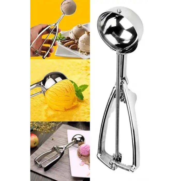 New Paslanmaz Çelik Çek Bırak Yapışmaz Dondurma Top Kaşığı Kepçesi