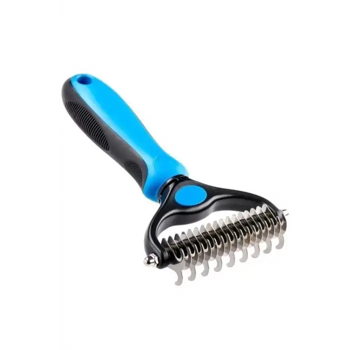 New Plastik Saplı Metal Kedi Köpek Bakım Kıtık Tüy Topak Açıcı Tarak