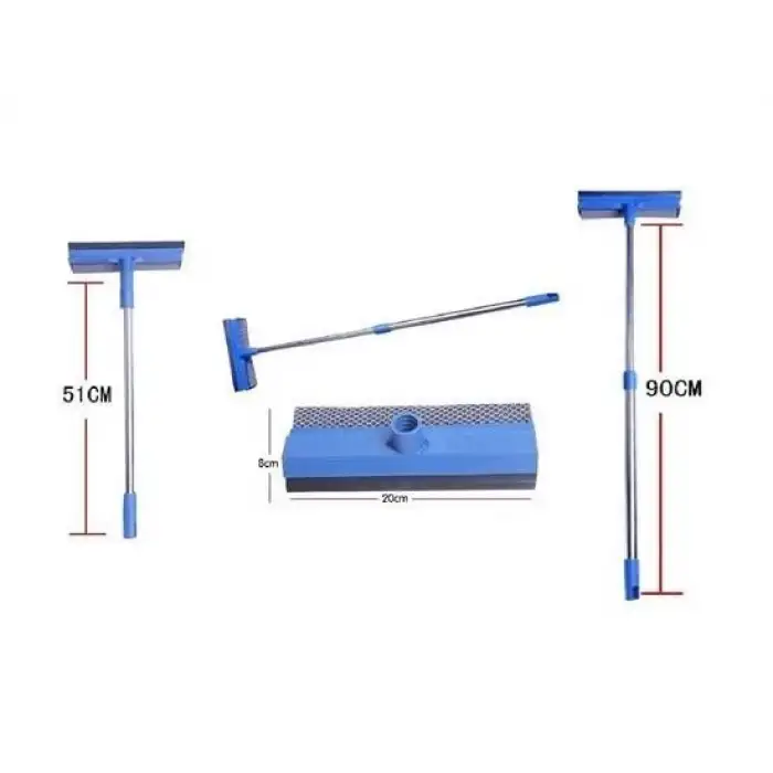 New Pratik Teleskopik Sapli Süngerli Çekçekli Kolay  Cam Silme Aleti