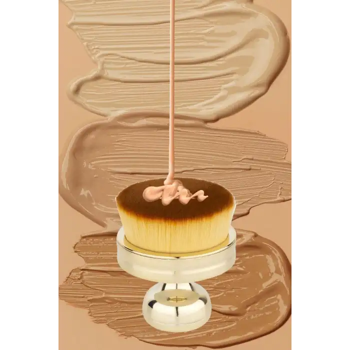 New Profesyonel Geniş Pratik Tutma Saplı Gold Büyük Fondöten Yayma Fırçası