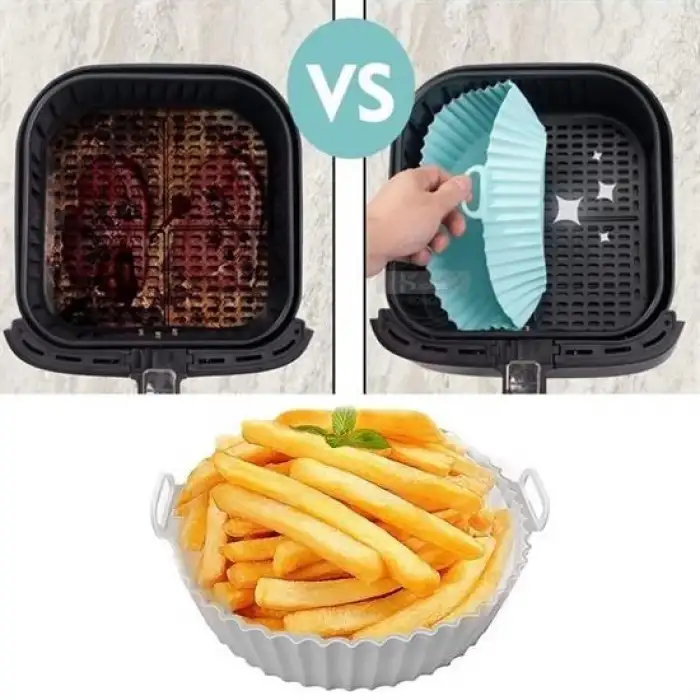 New Renkli Isıya Dayanıklı Yıkanılabilir Silikon Fırın Ve Airfryer Yuvarlak Pişirme Matı 20 Cm