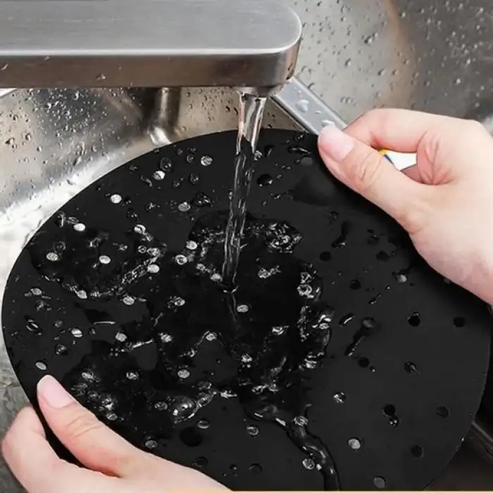 New Renkli Isıya Dayanıklı Yıkanılabilir Silikon Fırın Ve Airfryer Yuvarlak Pişirme Matı 23 Cm