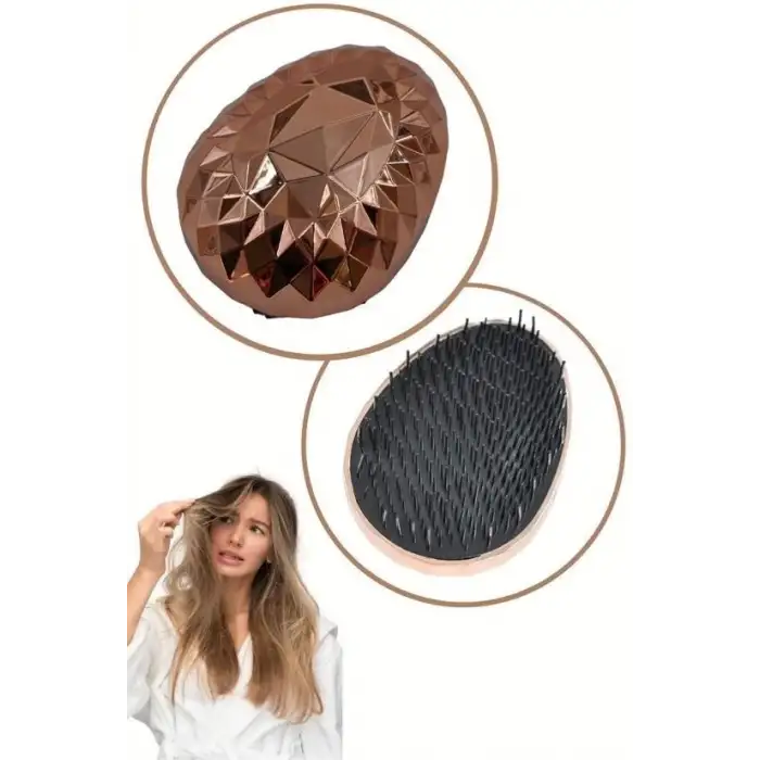 New Rose Gold Saç Düzleştirici Tarak Geniş AralıklıHer Saç Tipine Uygun Fırçalı Saç Düzleştiric