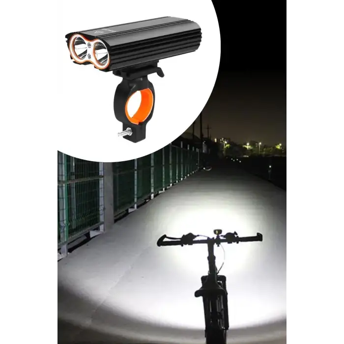 New Şarj Göstergeli Uzun Menzil Su Geçirmez LED Bisiklet Feneri 1600 Lumen