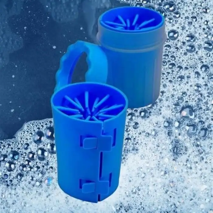 New Silikon Jel Fırçalı Kedi Köpek Pati Ayak Temizleme Kovası Büyük